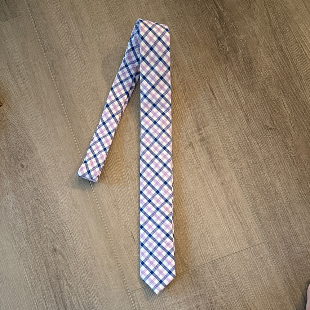 Original Penguin Checkered Tie - Purple, Pink, and White